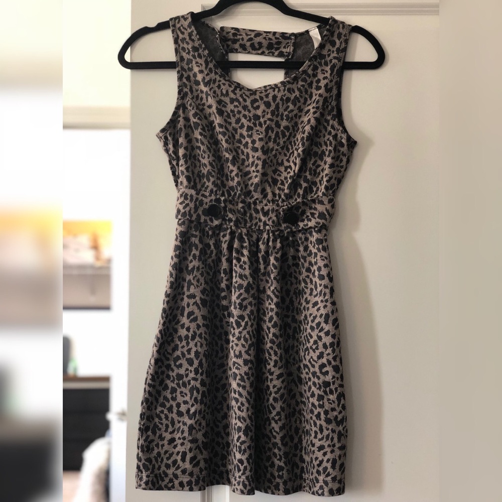 Animal Print Backless Mini Dress